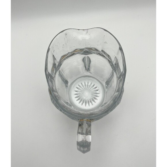 Vintage Clear Glass Creamer Starburst Bottom Unknown Maker - Picture 5 of 6